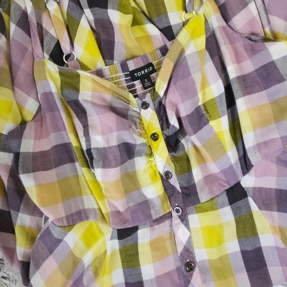 Torrid Yellow and Purple Plaid Dress - Picture 2 of 7